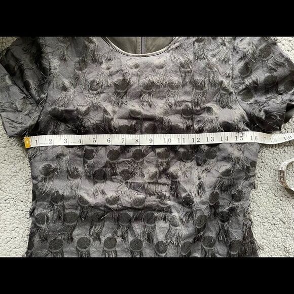 Banana REPUBLIC EYELASH DOT SHORT SLEEVE SHIFT DRESS NAVY BLUE/BLACK - Picture 8 of 13